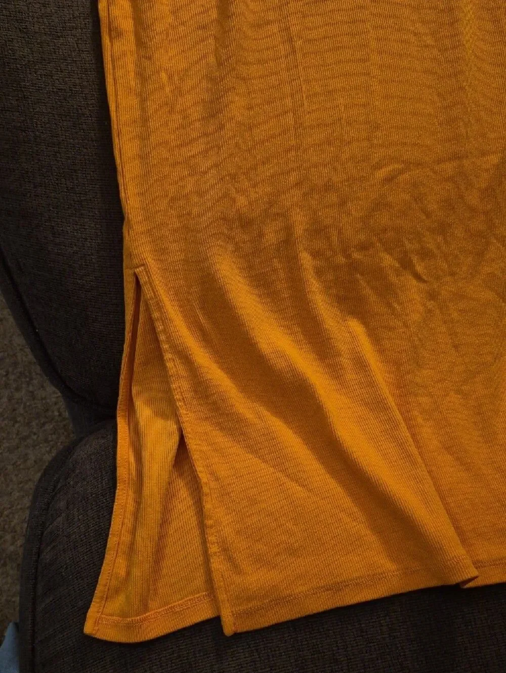 Old Navy Mustard Yellow Ribbed Midi (418)Dress